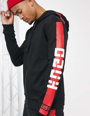 HUGO Dalz sleeve taped logo full zip 