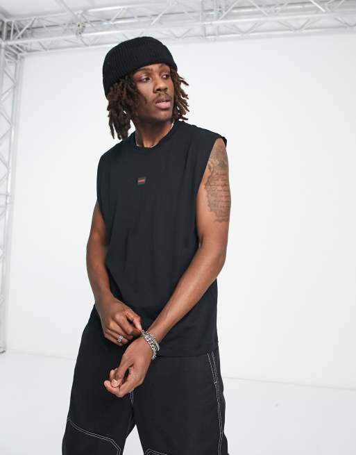 HUGO - Dankto232 - Sort tanktop med firkantet logo