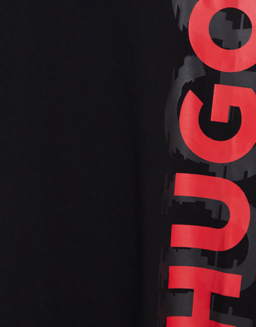 Hugo – Dansovino – Svart t-shirt med stor, vertikal logga , 2 av 4