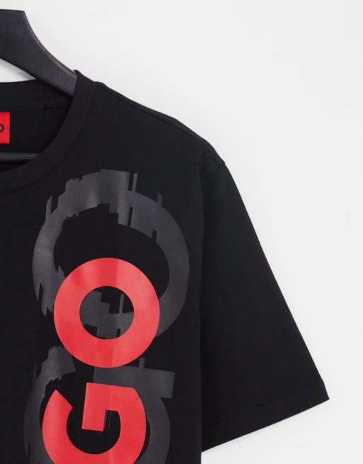 Hugo – Dansovino – Svart t-shirt med stor, vertikal logga , 3 av 4