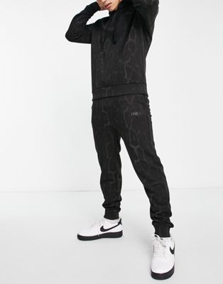 HUGO Danther joggers in black with all over animal print with back logo - ASOS Price Checker