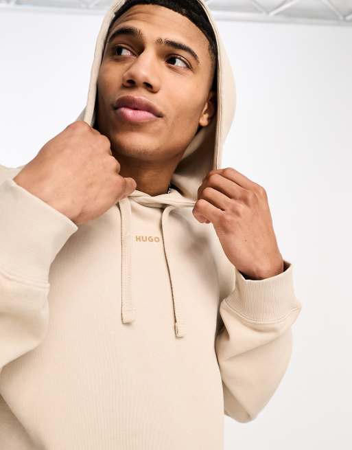 HUGO Dapo relaxed fit hoodie in light beige