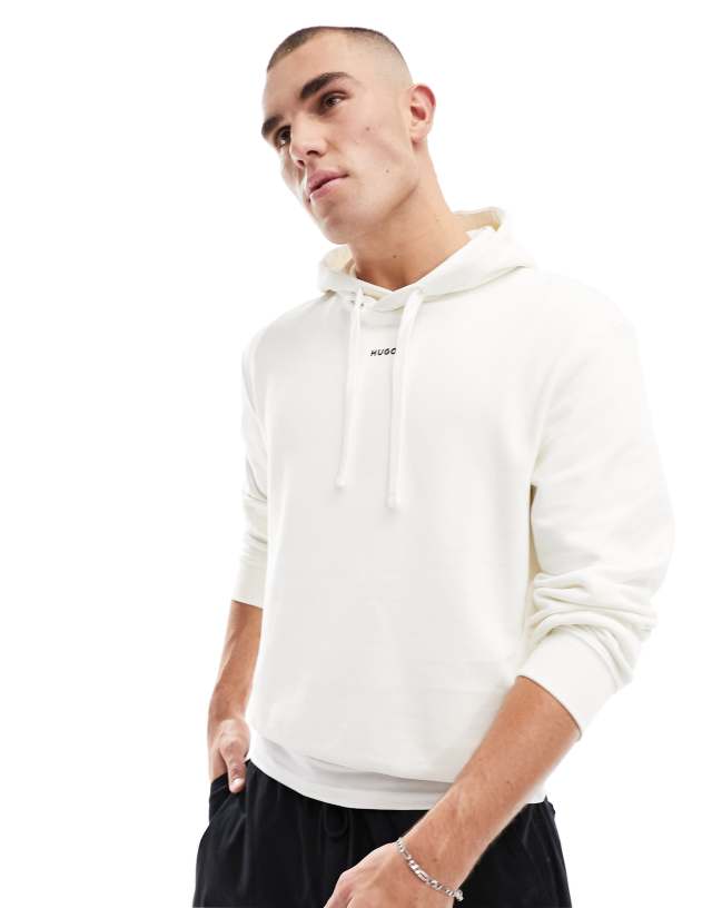 Hugo Red - HUGO Dapo relaxed fit hoodie in white