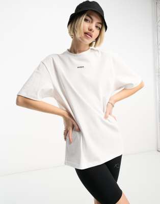 HUGO Dapolino boyfriend fit t-shirt in white