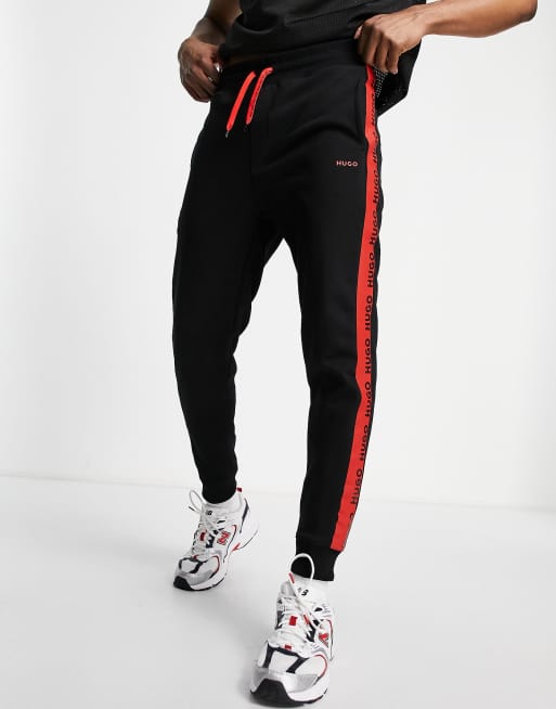 Hugo - Darpaccio - Joggers neri con dettaglio con nastro 