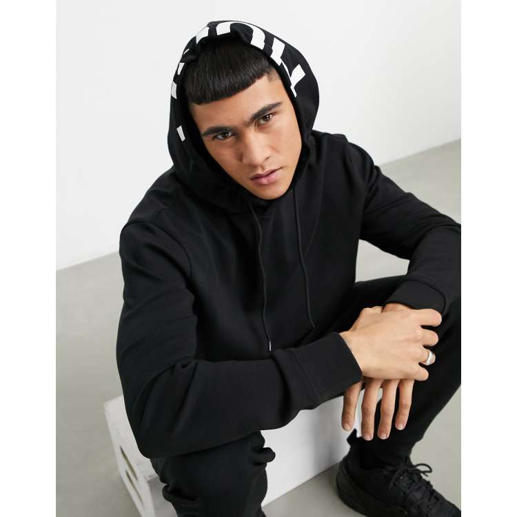HUGO Dayfun211 overhead hooded sweat in black