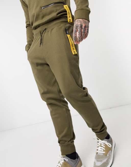 Hugo boss tracksuit discount khaki