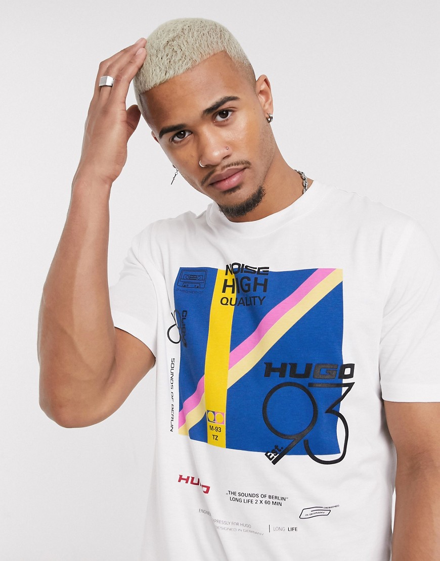 HUGO - Debel Est 93 - T-shirt met logo in wit
