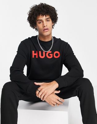 HUGO Dem large logo sweatshirt in black