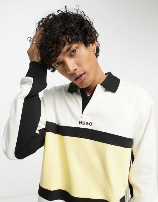 Long sleeve shop polo white collar