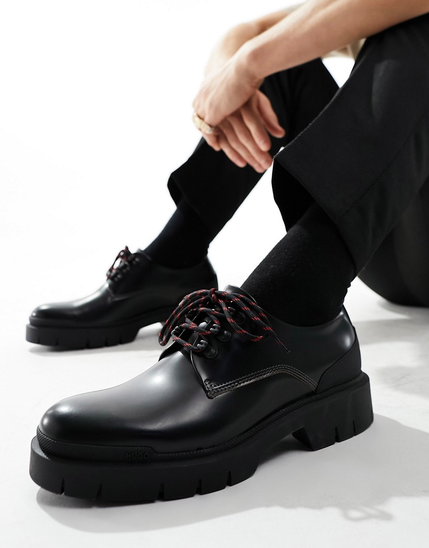 HUGO Denzel chunky lace up shoes in black