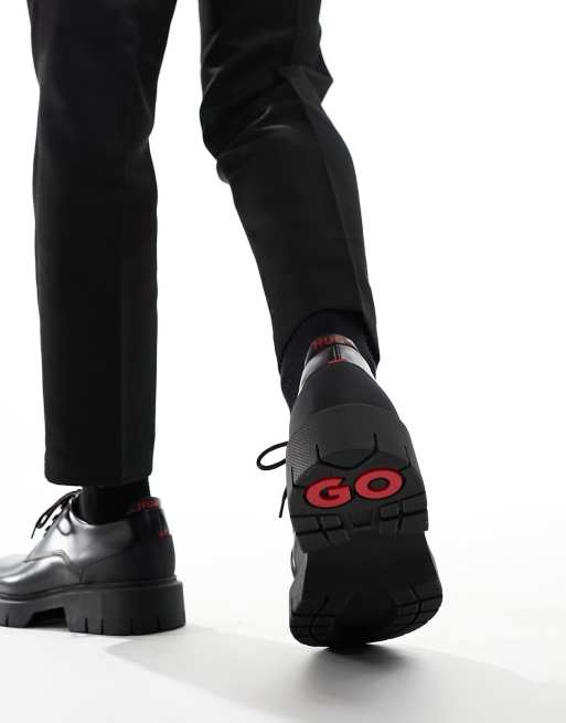 HUGO Denzel chunky lace up shoes in black