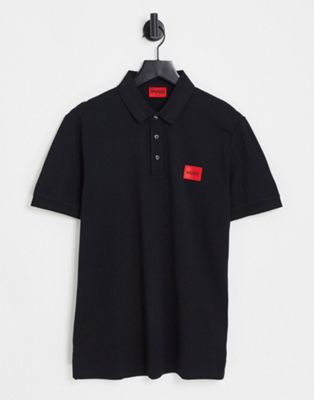 Hugo Dereso slim fit polo shirt in black