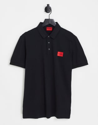 Hugo Dereso slim fit polo shirt in black 16690₽