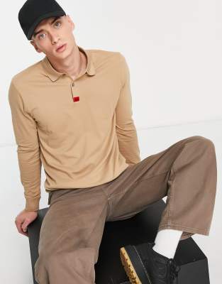 HUGO - Deresolo222 - Langærmet polo i beige