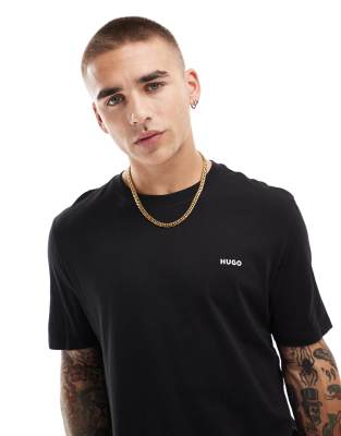 Hugo Dero small logo t-shirt in black - BLACK φωτογραφία