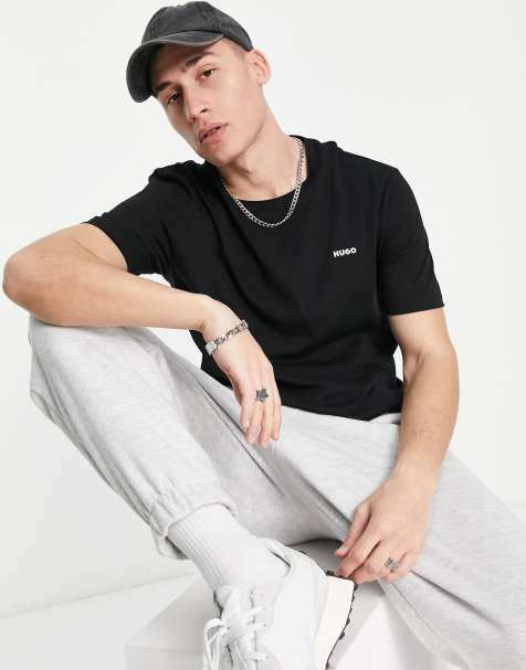 Hugo Dero small logo t-shirt in black  - view 1