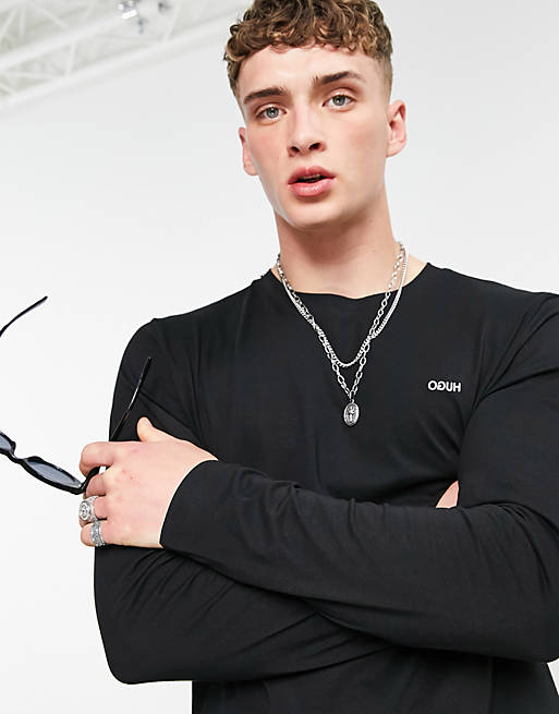 HUGO Derol212 long sleeved t-shirt in black