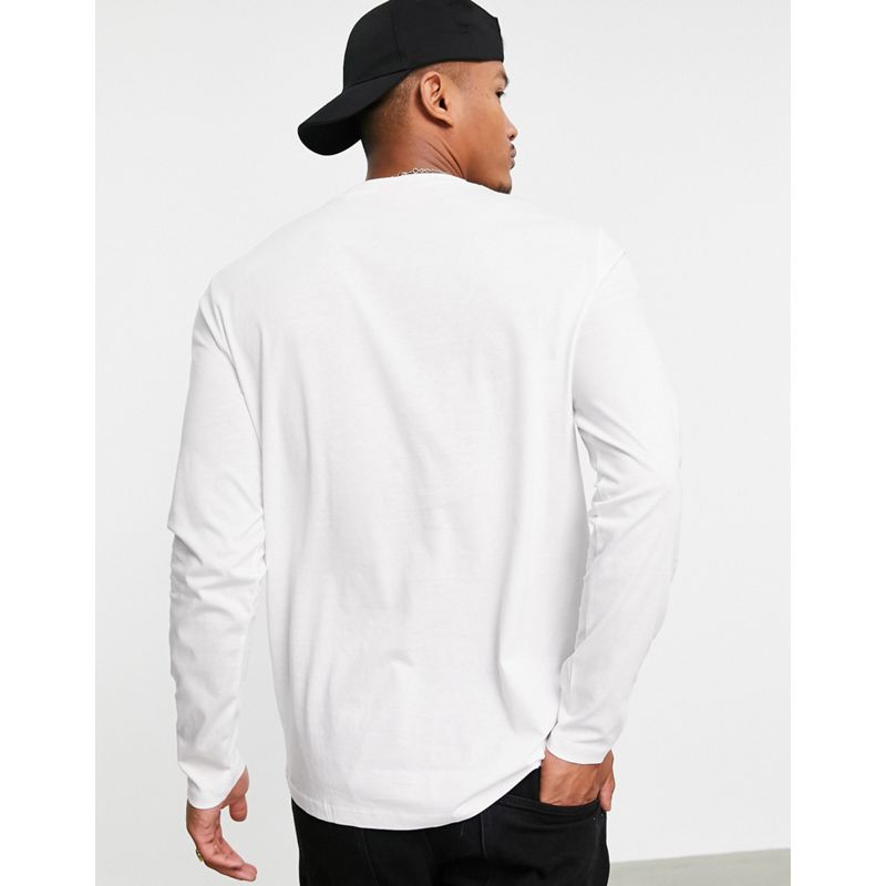 XpXeu Designer HUGO - Derol212 - T-Shirt a maniche lunghe bianca