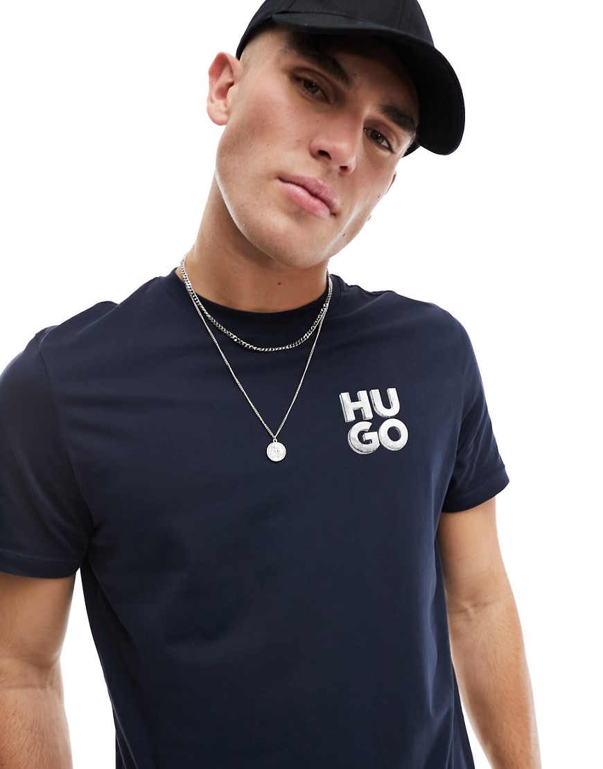HUGO Detzington241 t-shirt in dark blue
