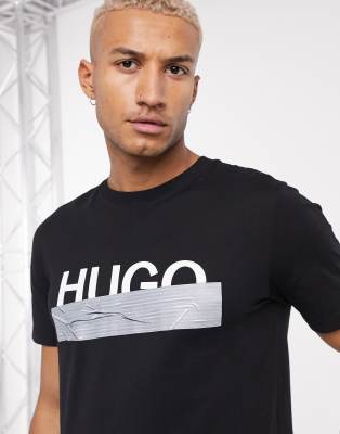 HUGO Dicagolino large logo t-shirt in 