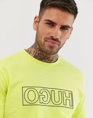 HUGO Dicagolino logo t-shirt in neon 