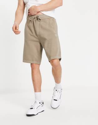 HUGO - Dinezi - Short décontracté en jersey - Kaki délavé