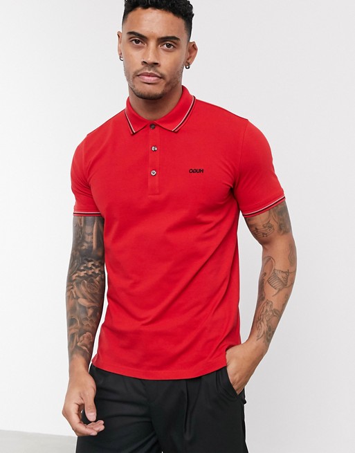 HUGO Dinoso202 tipped polo in red