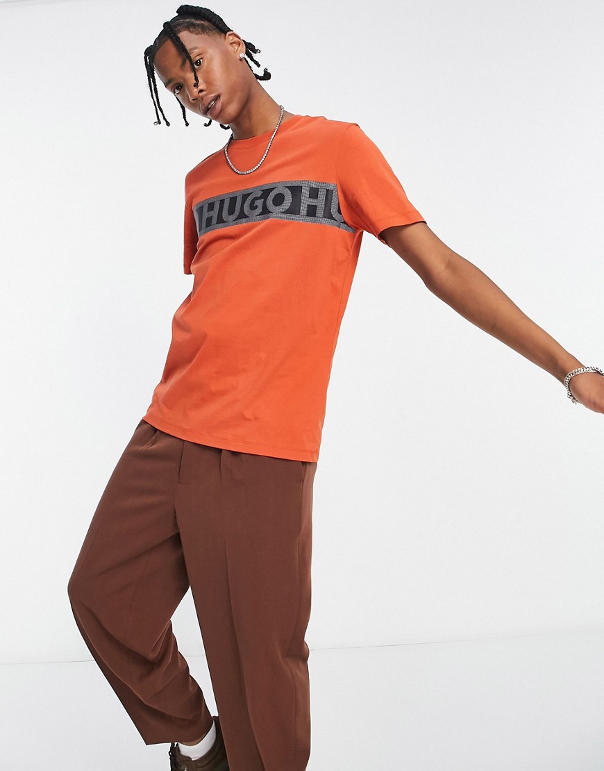 Dinotto - T-shirt arancione scuro con logo grande - HUGO T-shirt donna  - immagine2