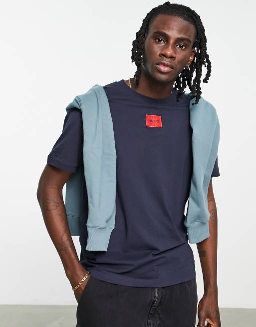 Hugo Diragolino box logo tshirt in navy