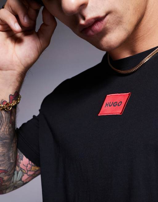 Hugo – Diragolino – T-Shirt in Schwarz mit Box-Logo, 4 von 4