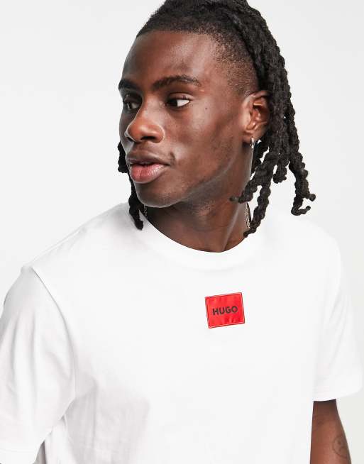 Hugo – Diragolino – Vit T-shirt med boxig logga   , 4 av 4