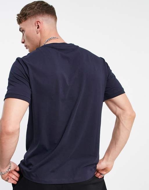 HUGO Diragolino212 contrast box logo t-shirt in navy, 2 of 4