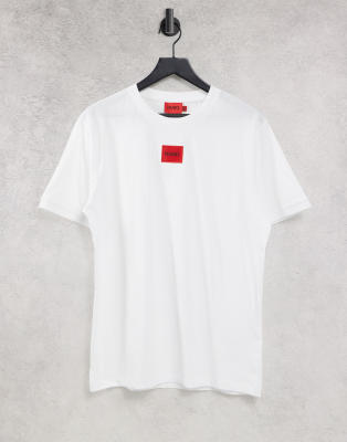 Hugo Boss Logo-patch Regular-fit Cotton-jersey T-shirt In White