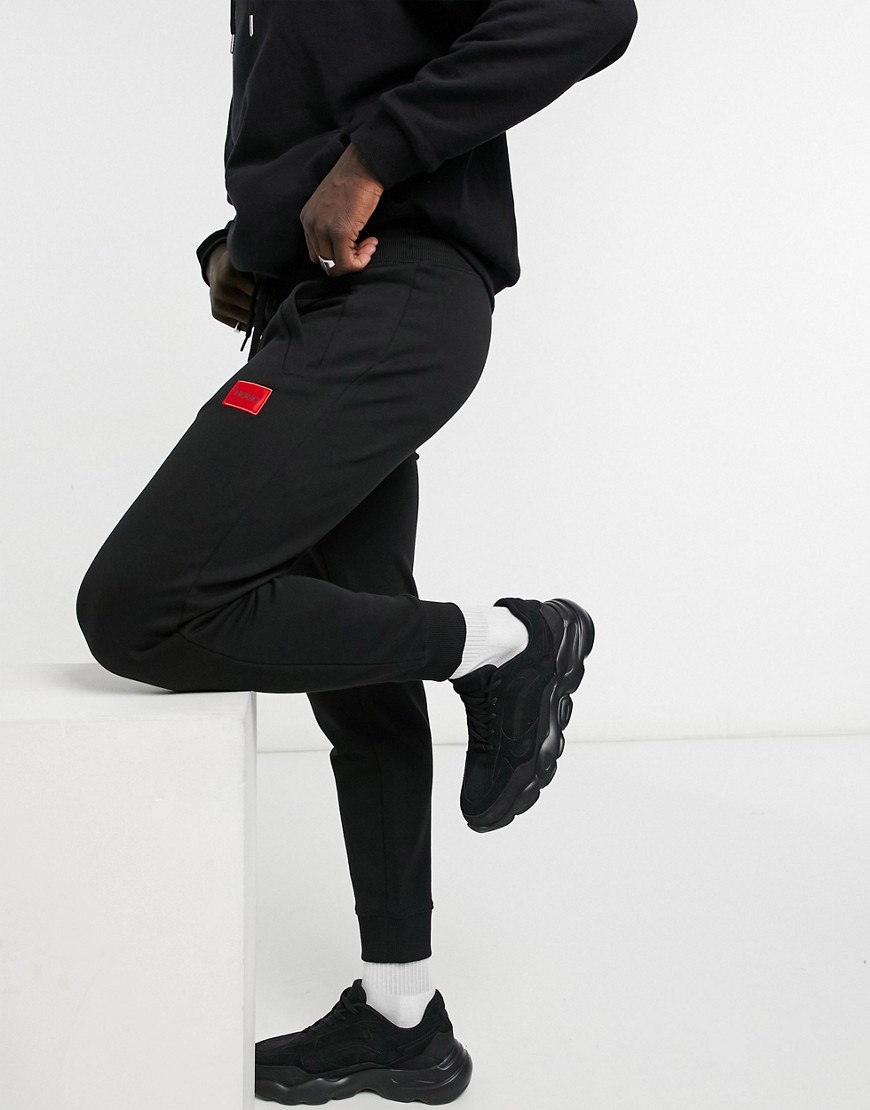 Hugo Doak box logo sweatpants in black