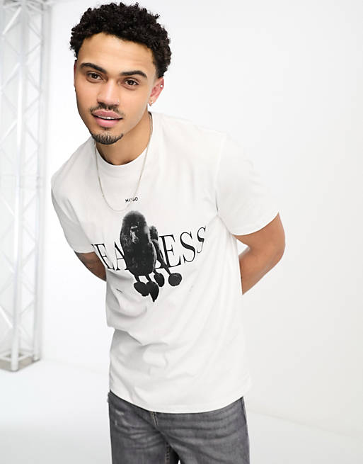 asos.com | HUGO Dogotino T-shirt in white with front print