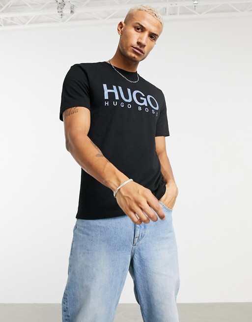 HUGO Dolive large logo t-shirt in black