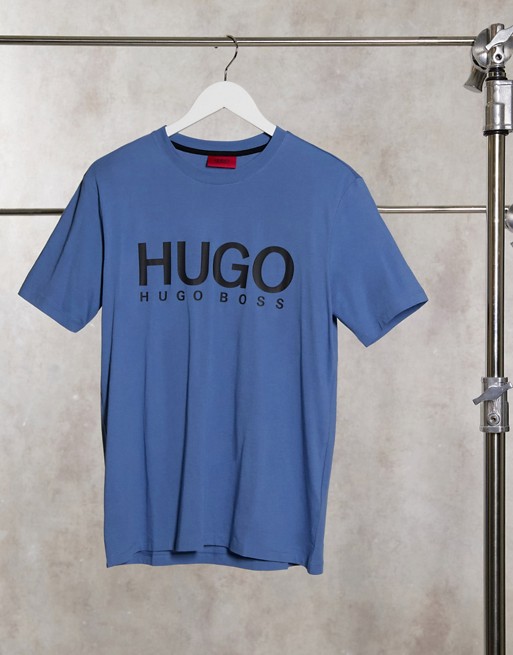 HUGO Dolive large logo t-shirt in blue