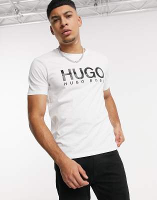 hugo olive logo t shirt