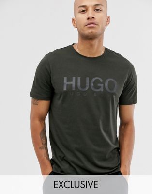 HUGO Dolive logo t-shirt in khaki-Green
