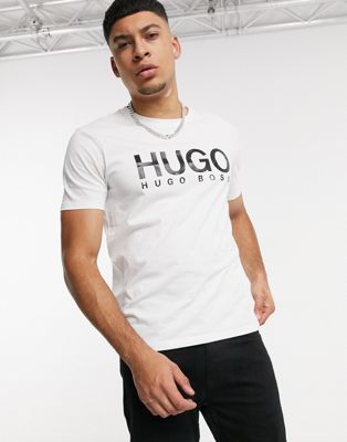T-shirts et débardeurs HUGO - Dolive - T-shirt à grand logo - Blanc