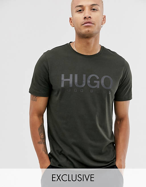 HUGO - Dolive - T-shirt à logo - Kaki