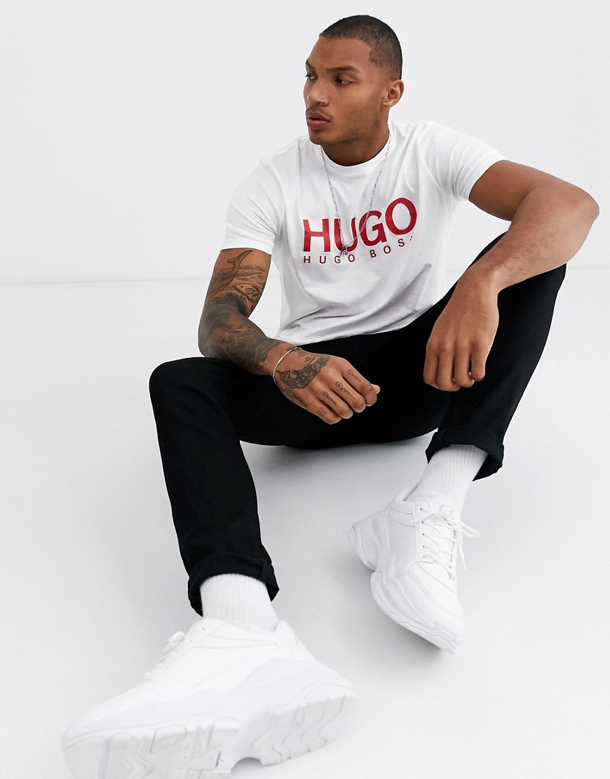 HUGO - Dolive - T-shirt in wit