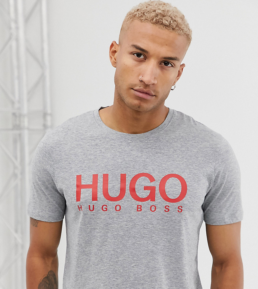 HUGO - Dolive - T-shirt met logo in grijs