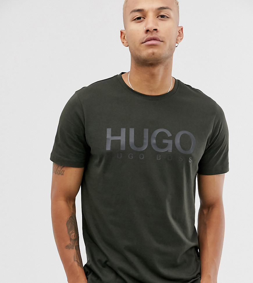 HUGO - Dolive - T-shirt met logo in kaki-Groen