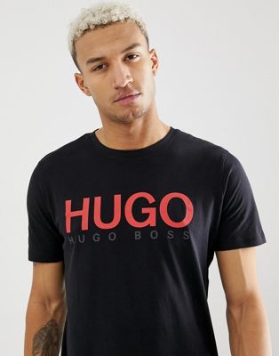 HUGO Dolive-U3 logo t-shirt in black | ASOS