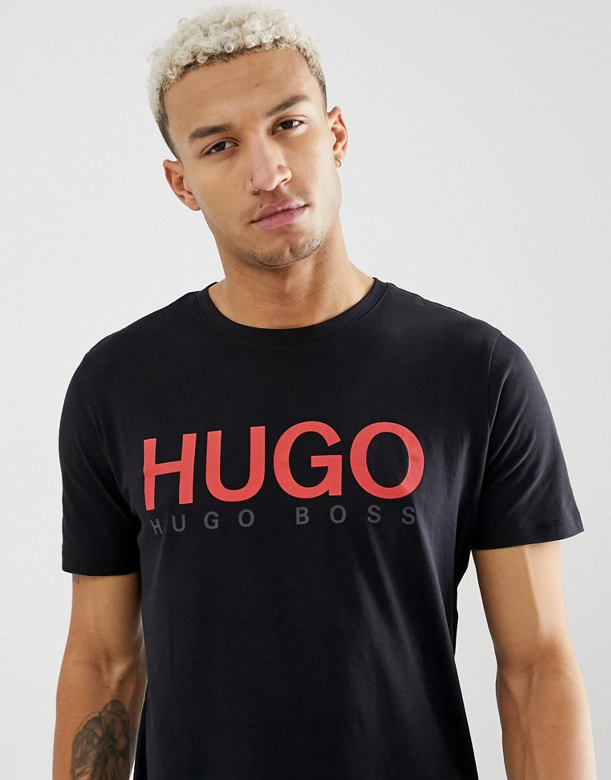 HUGO - Dolive-U3 - T-shirt met logo in zwart