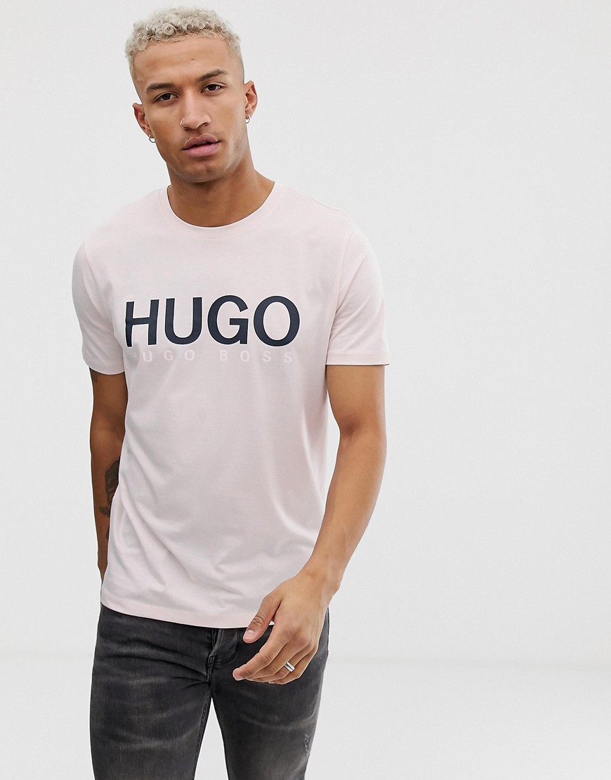 HUGO - Dolive-U3 - T-shirt rosa con logo