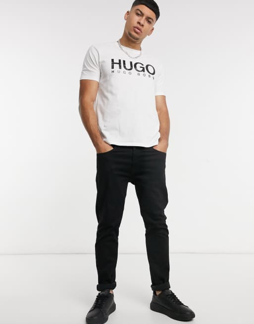 HUGO – Dolive – Vit t-shirt med stor logga, 4 av 4