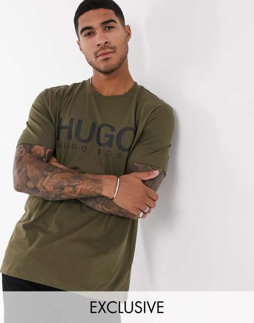 Hugo olive 2025 logo t shirt